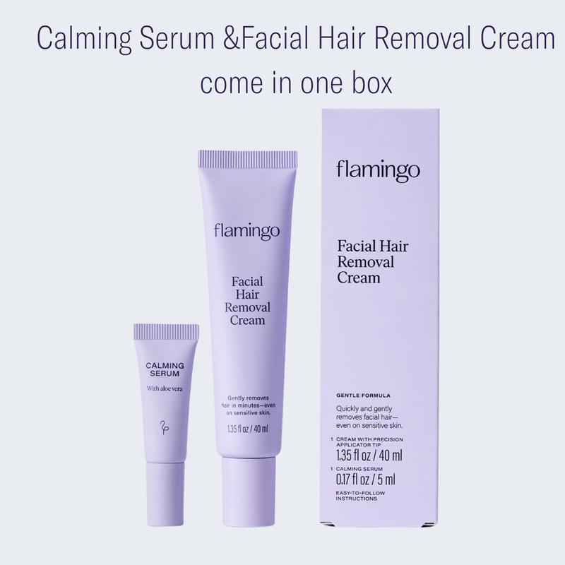 Flamingo Hair Removal Cream Duo - Face & Body(200ML), Results Up to 7 Days, Mild Scent,Gentle for Sensitive Skin, Facial hair remover for women