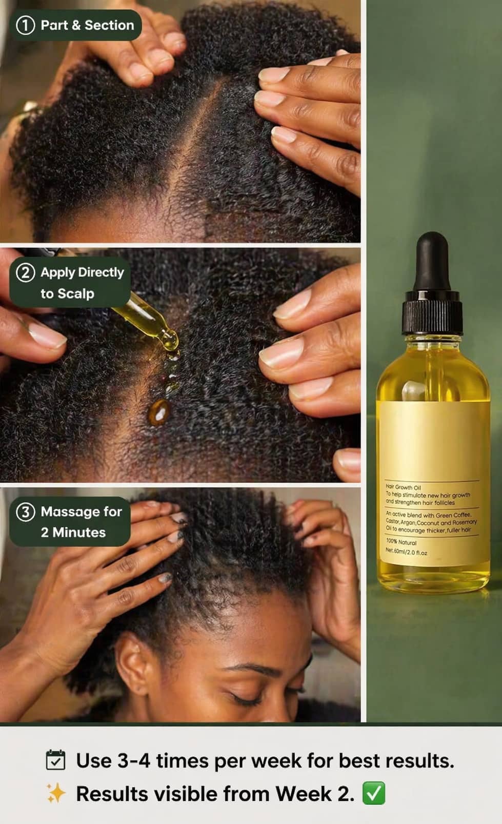 Natural Hair Growth Oil — Regrow Your Edges in 30 Days