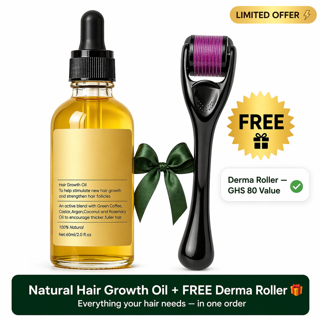 Natural Hair Growth Oil — Regrow Your Edges in 30 Days
